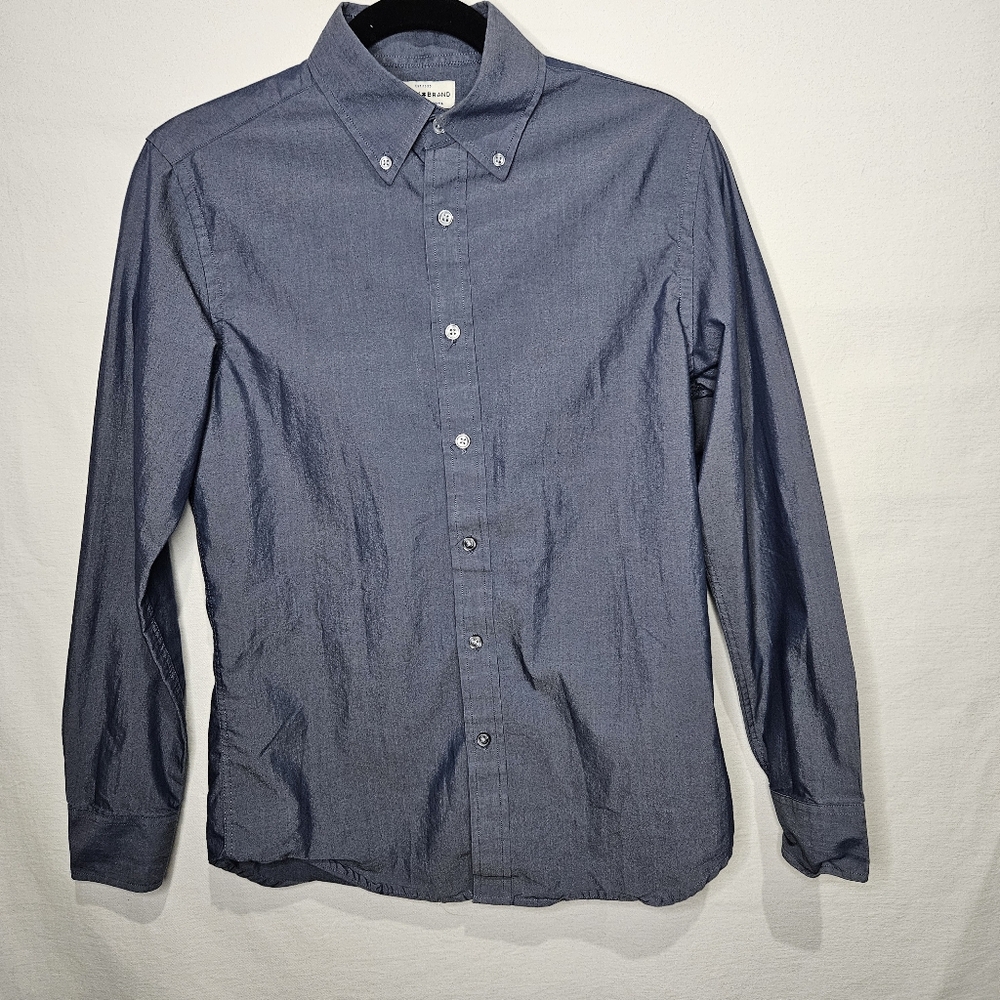 Lucky Brand Men's Blue Casual Slim-Fit Button-Down Shirt Sz S